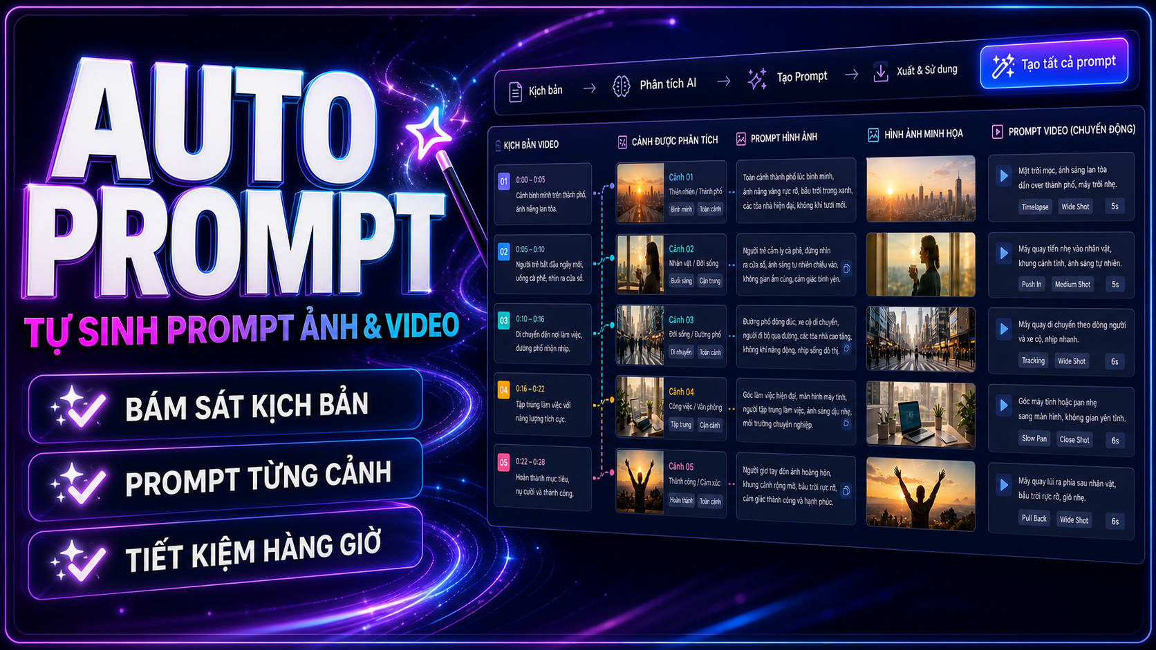 Giao diện Tool Auto Prompt — Tự sinh prompt vẽ ảnh & video