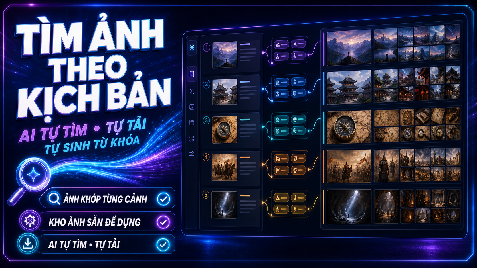 Giao diện Tool Tìm Ảnh Theo Kịch Bản